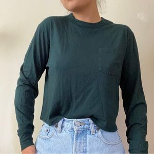 NWOT Aritzia Sunday Best Boxy Cropped Long Sleeve in Scarab